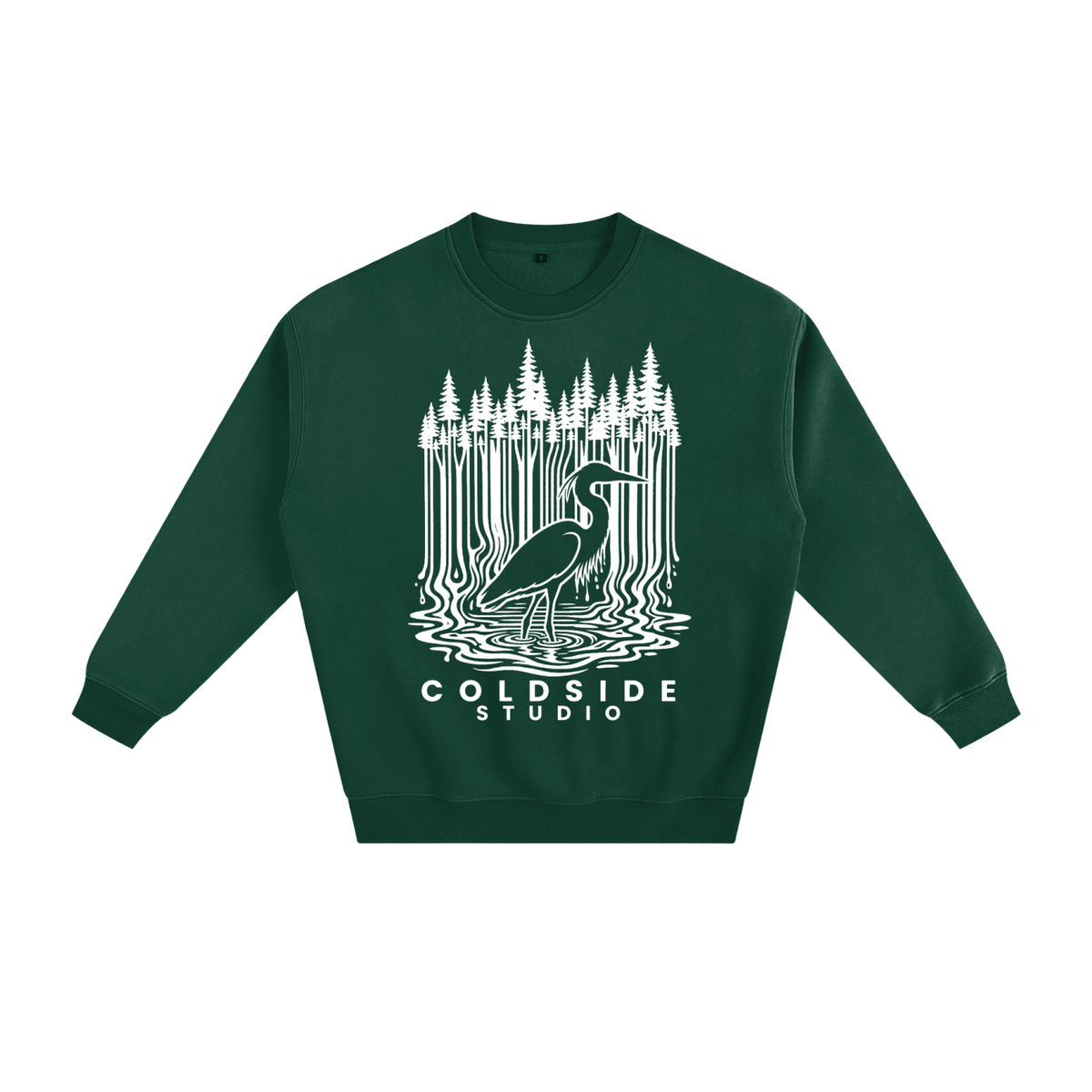 PINE HERON FLEECE CREW NECK
