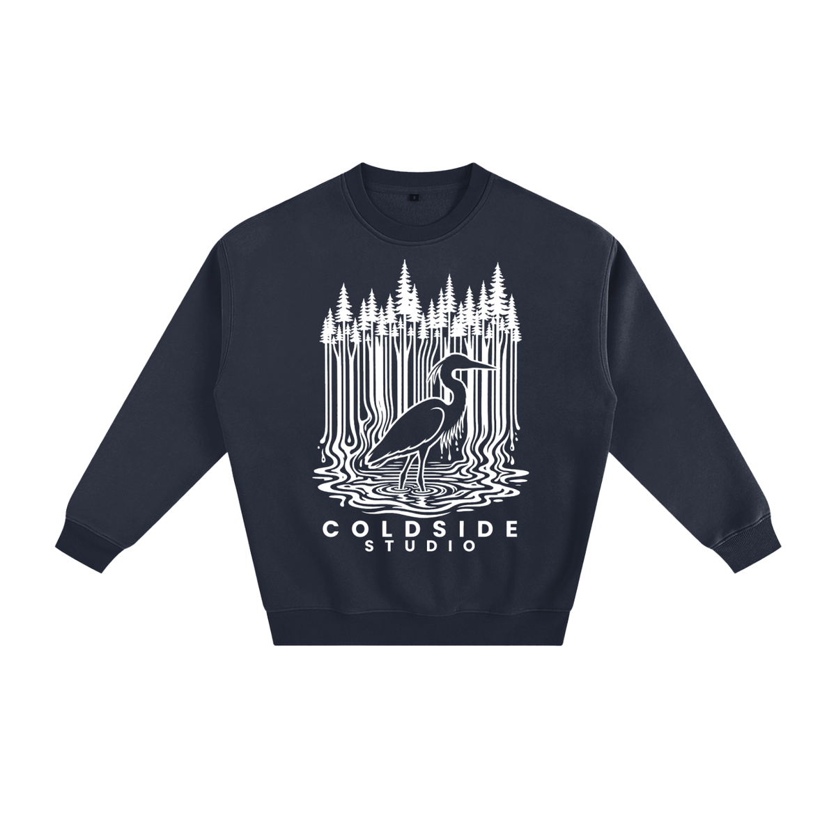 PINE HERON FLEECE CREW NECK