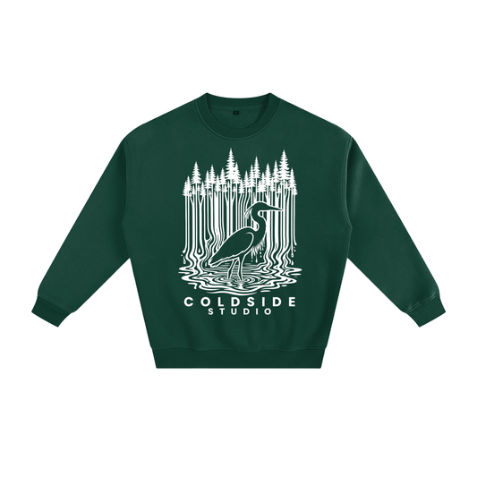 PINE HERON FLEECE CREW NECK